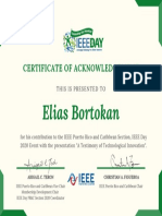 IEEE Day PR&C Certificate Elias Bortokan