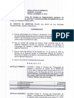 Resolución Apertura Presupuesto 2019