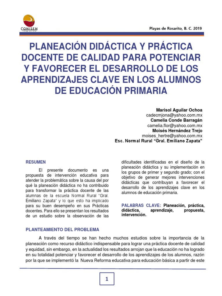 Planeación Didáctica en Educación Primaria | PDF | Plan de estudios ...