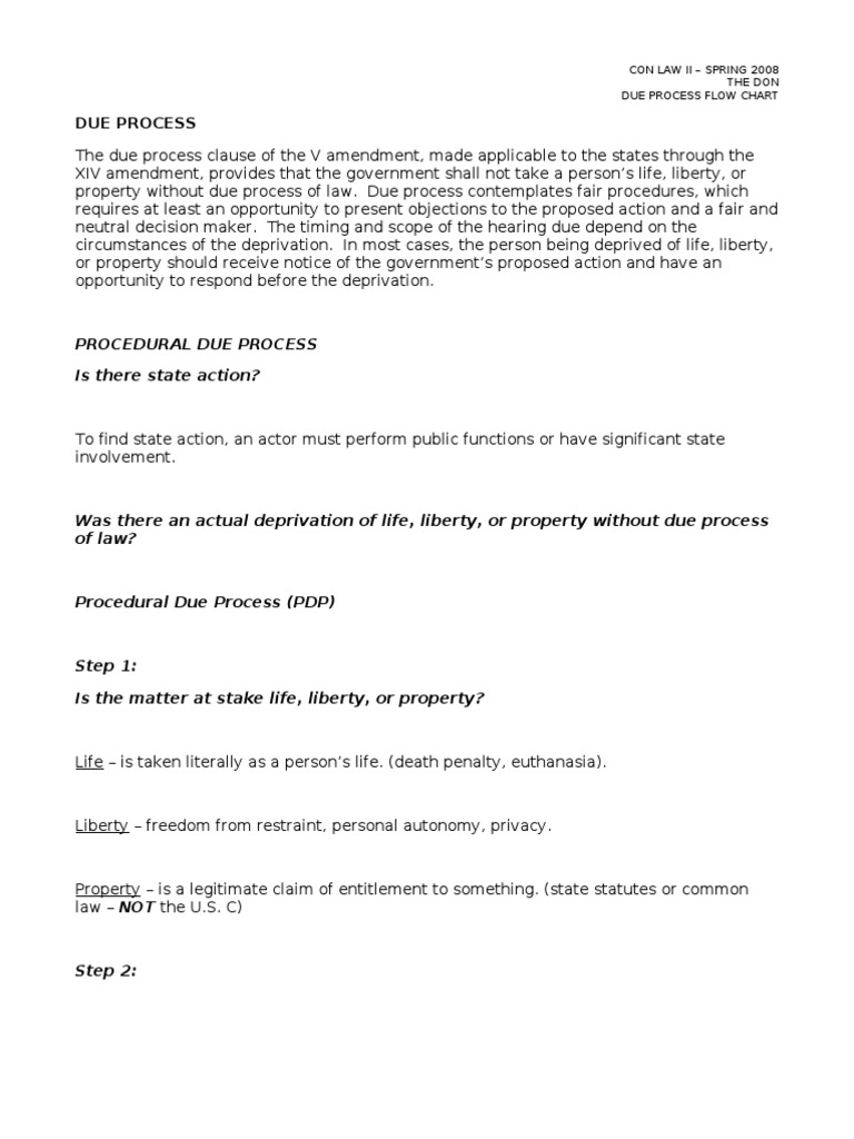 Due Process Flow Chart Overview | PDF | Planned Parenthood V. Casey ...