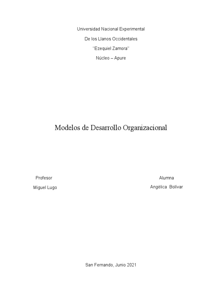 Modelos de Desarrollo Organizacional | PDF | Investigación para la ...