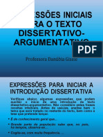 Express Es Inciais para o Texto Dissertativo Argumentativo