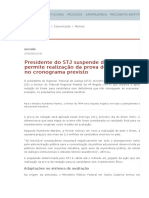 Presidente do STJ suspende decisão do TRF4 e permite realização da prova de reda