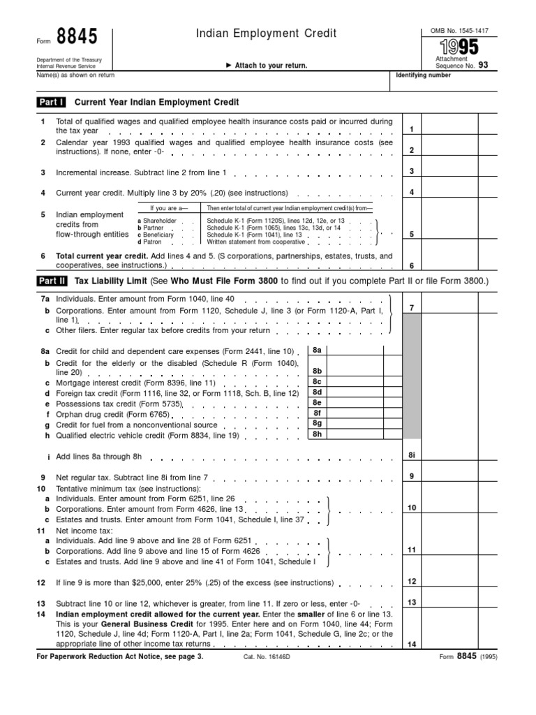 US Internal Revenue Service: f8845 - 1995 | PDF | Employment | Trust Law