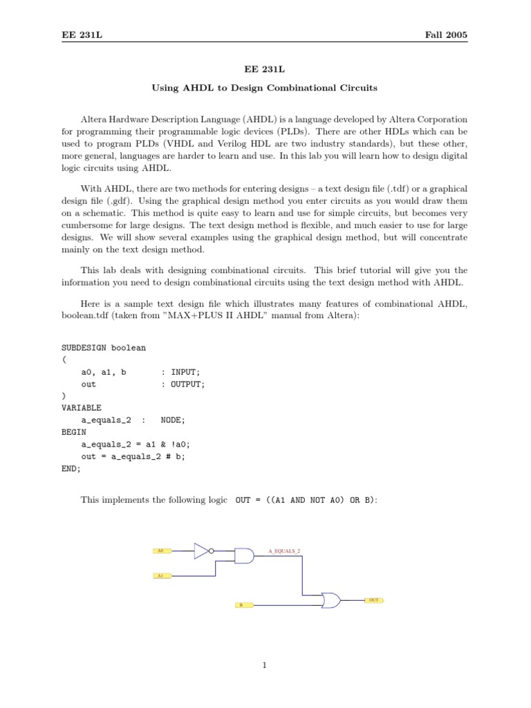 Altera Comb PDF Hardware Description Language Computer Programming