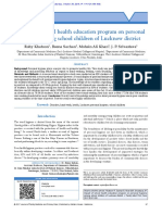 Impact of School Health Education Program On Personal