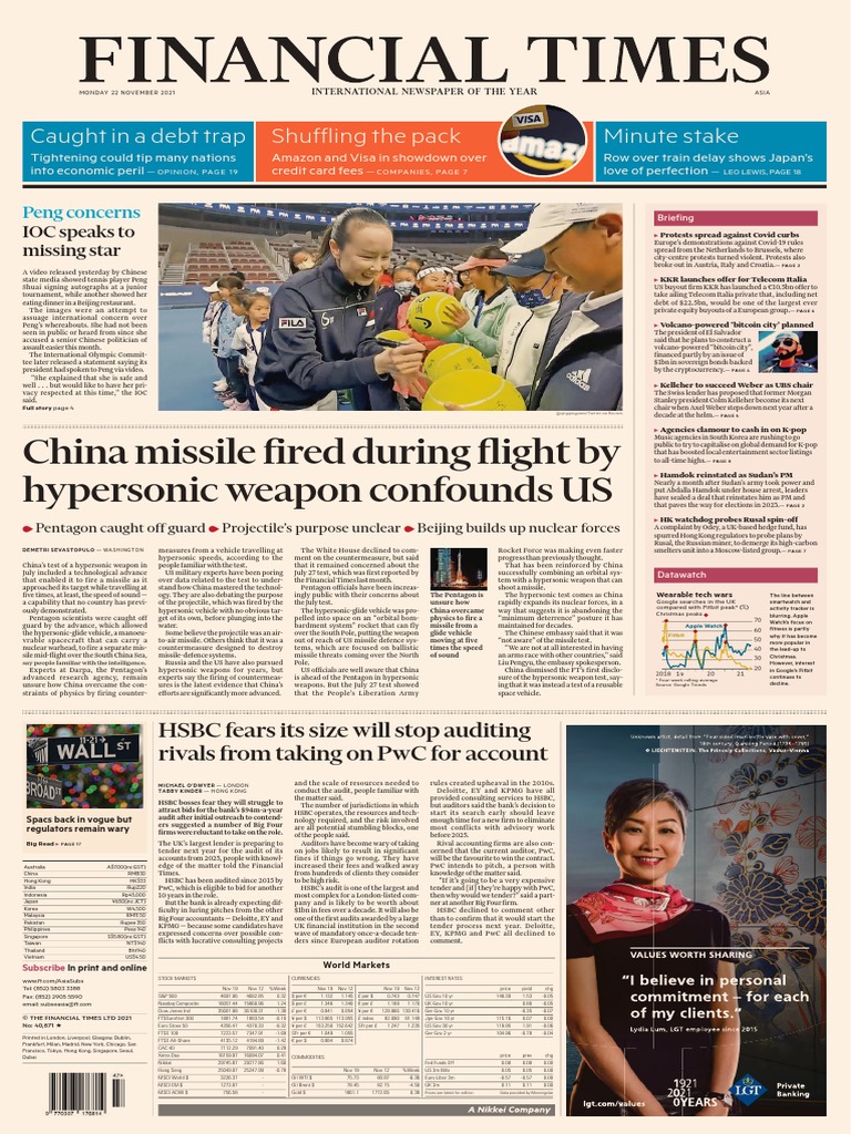 Financial Times Asia. November 22, 2021 | PDF | Pricewaterhouse Coopers |  Hsbc