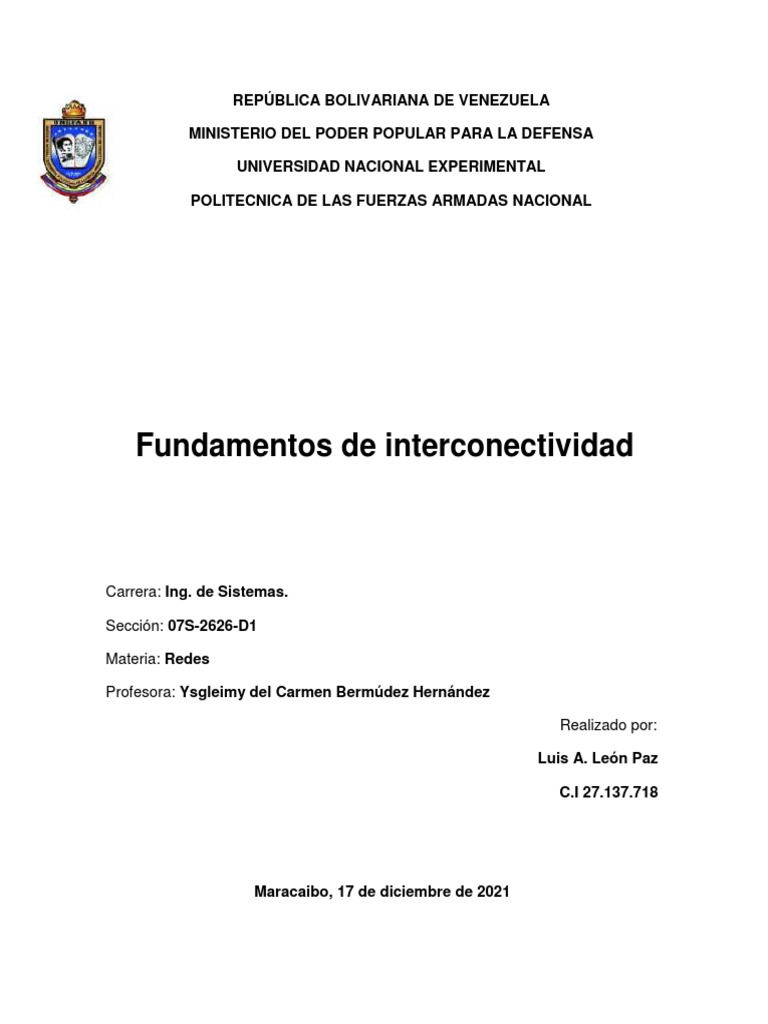 Fundamentos de Interconectividad | PDF | Modelo osi | Red de computadoras