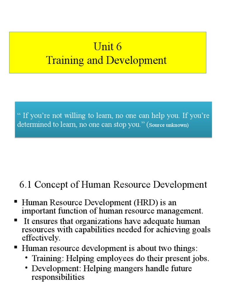 HRM - 8 - Training and Development | PDF | Human Resource Management ...