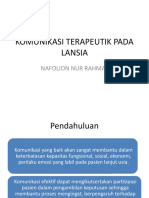 KOMUNIKASI TERAPEUTIK PADA LANSIA Benar