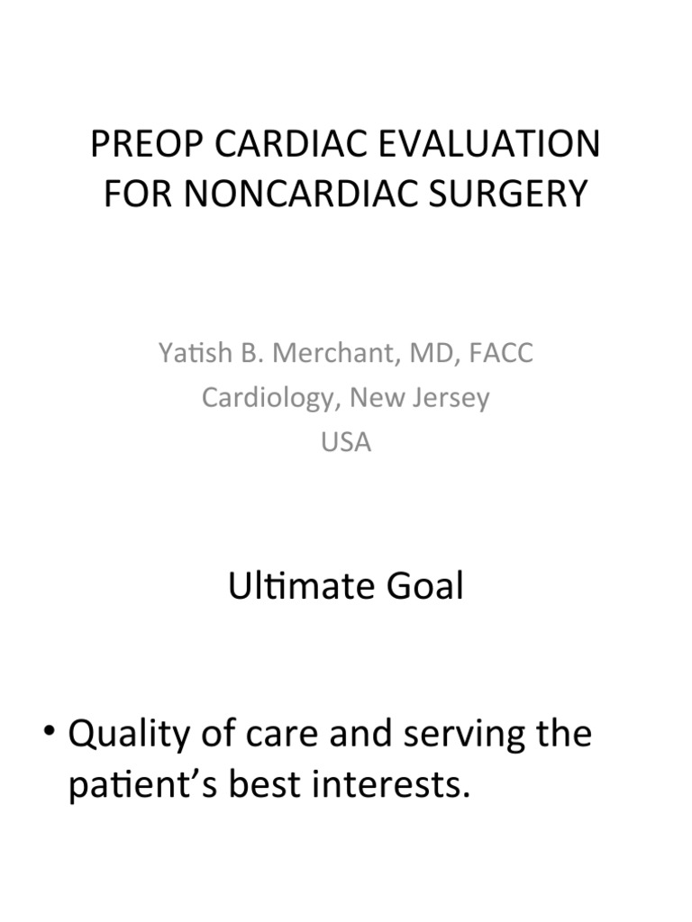 Preoperative Cardiac Risk Assessment | PDF | Surgery | Percutaneous ...