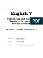 English 7: Sequencing and Narrating