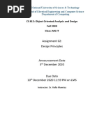 Assignment 02: Design Principles: CS 812: Object Oriented Analysis and Design Fall 2020 Class: MS-IT