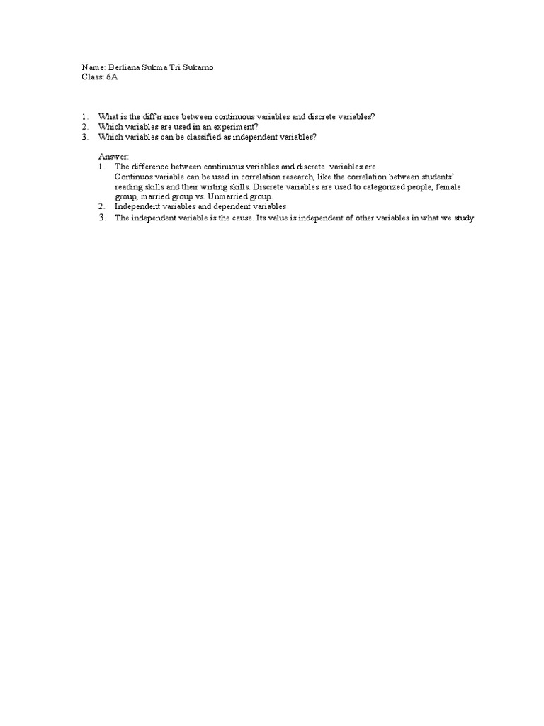 Understanding Variables in Experiments | PDF | Career & Growth ...