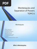 Govt 1001 Topic 6 Montesquieu and Separation of Powers