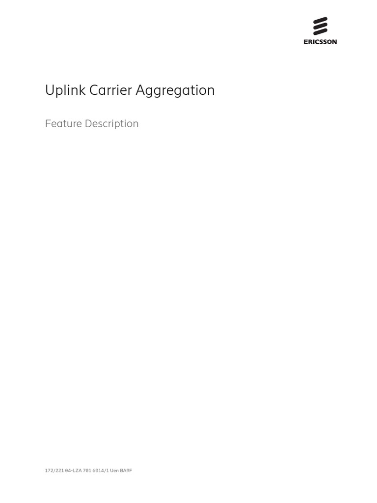 Uplink Carrier Aggregation Feature Description PDF Data Transmission