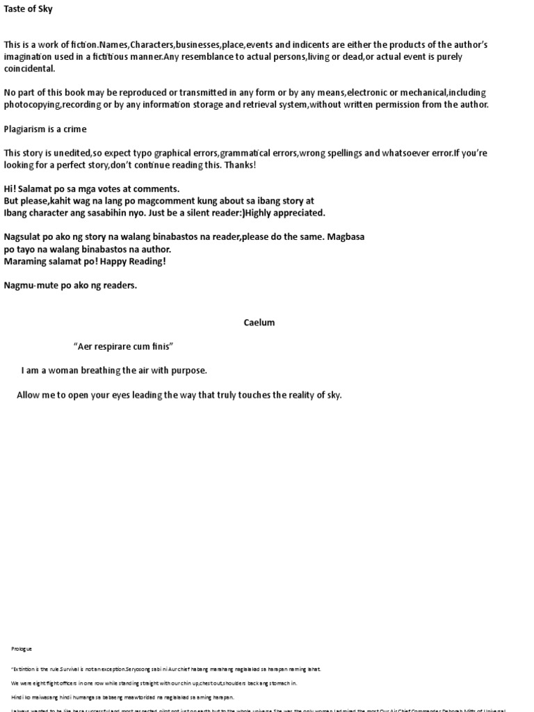 Taste of Sky | PDF | Poetry