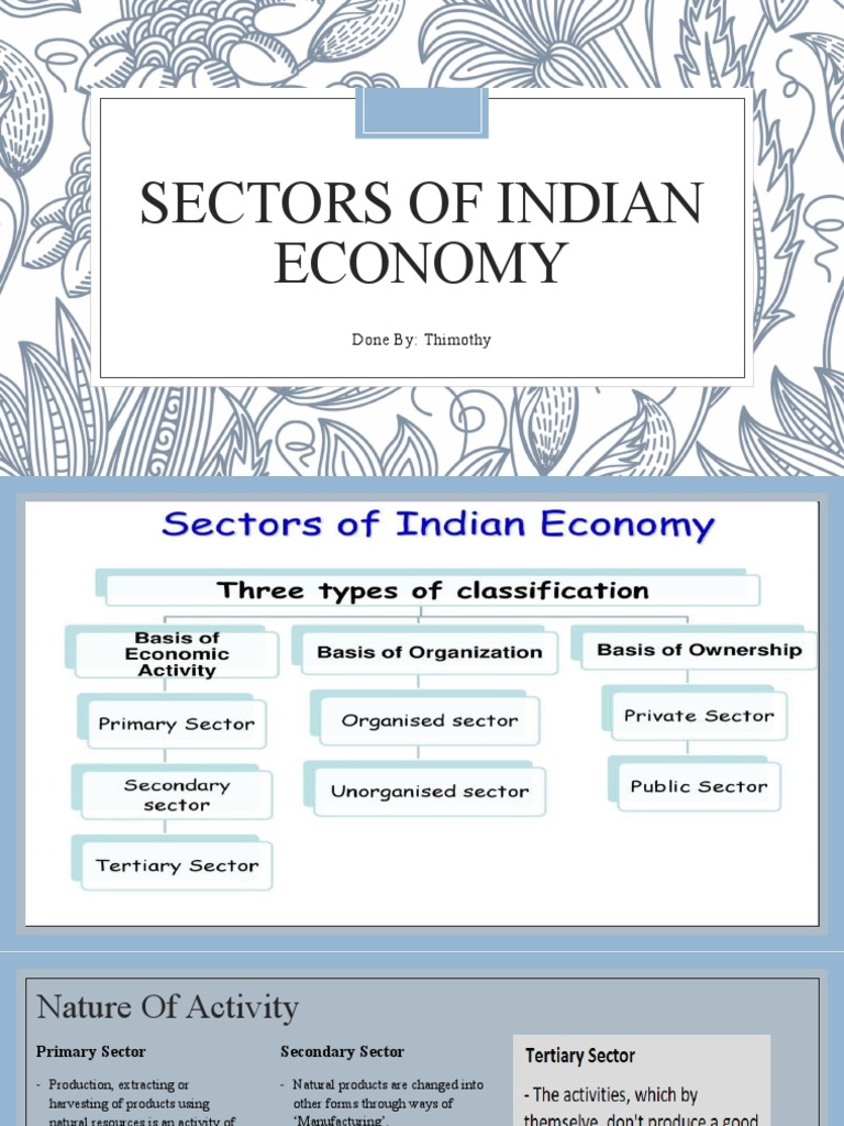 Indian Economy Sectors Overview | PDF | Employment | Economies
