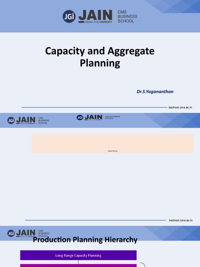 Capacity and Aggregate Planning PDF Inventory Business Process