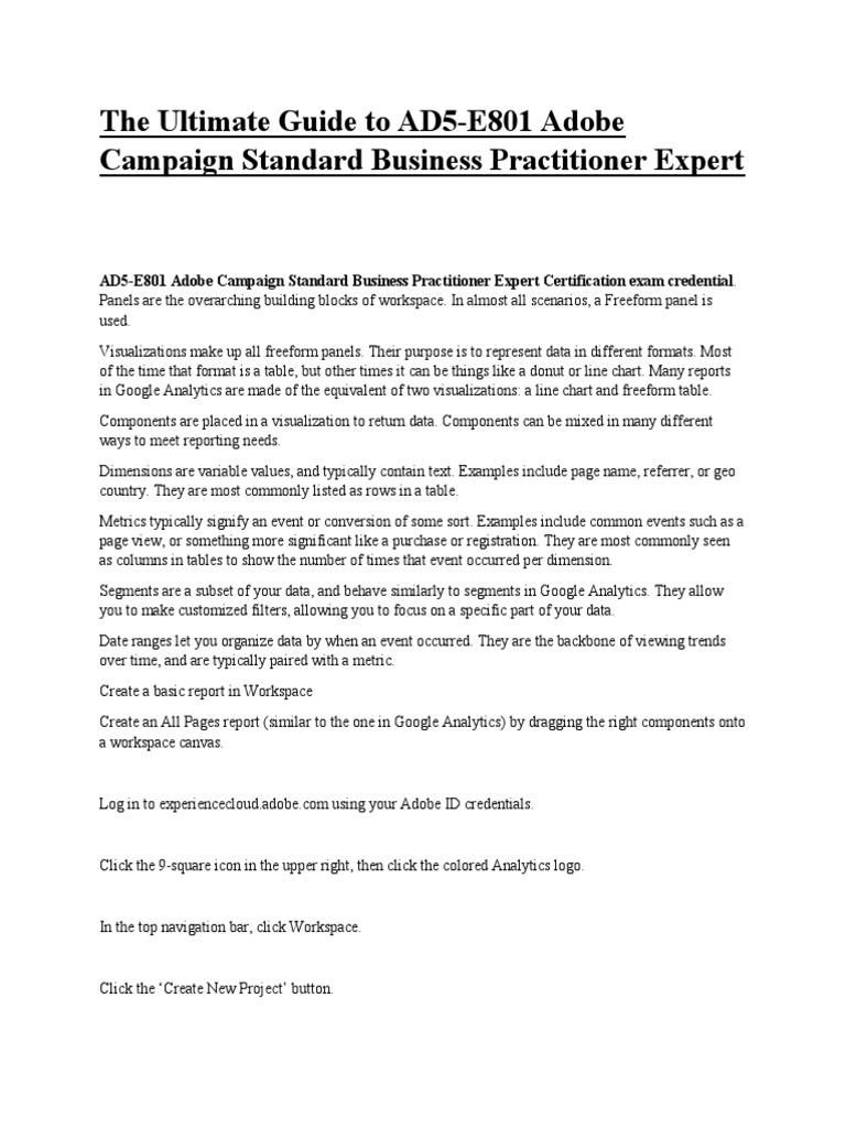 The ultimate guide to ad5 e801 adobe campaign standard business
