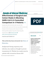 Effectiveness of Surgical and Cotton Masks in Blocking Sarse28093cov 2 A Controlled Comparison in 4 Patients Annals of Internal Medicine
