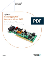 Syllabus: Cambridge IGCSE Computer Science 0478