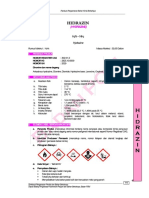 Panduan Pengamanan Bahan Kimia Berbahaya HIDRAZIN (HYDRAZINE) H2N NH2. Hydrazine