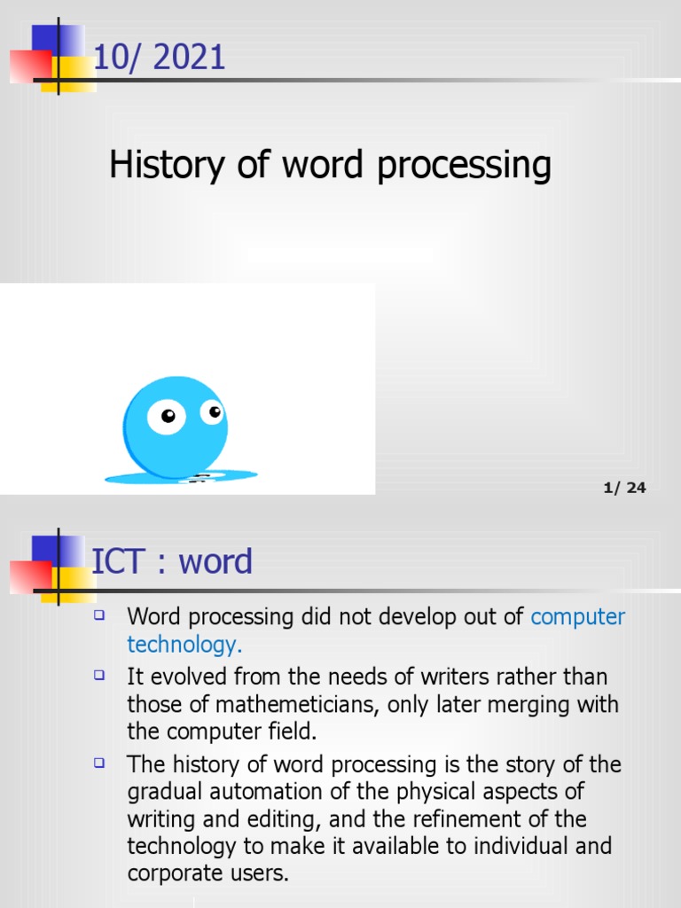 ICT History of Wordprocesing | PDF | Typewriter | Word Processor