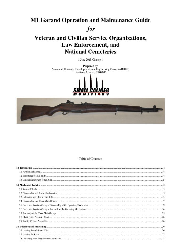M1 Garand Operation & Maintenance Guide | PDF | Gun Barrel | Rifle