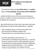 The Non-Finite Forms of The Verb (The Verbals)