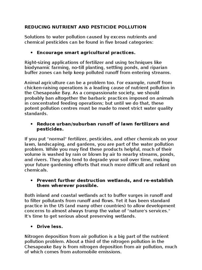 Solutions to Water Pollution Issues | PDF | Water Pollution | Surface ...