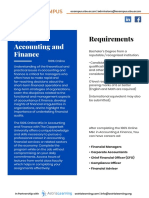 MSC in Accounting and Finance: Requirements