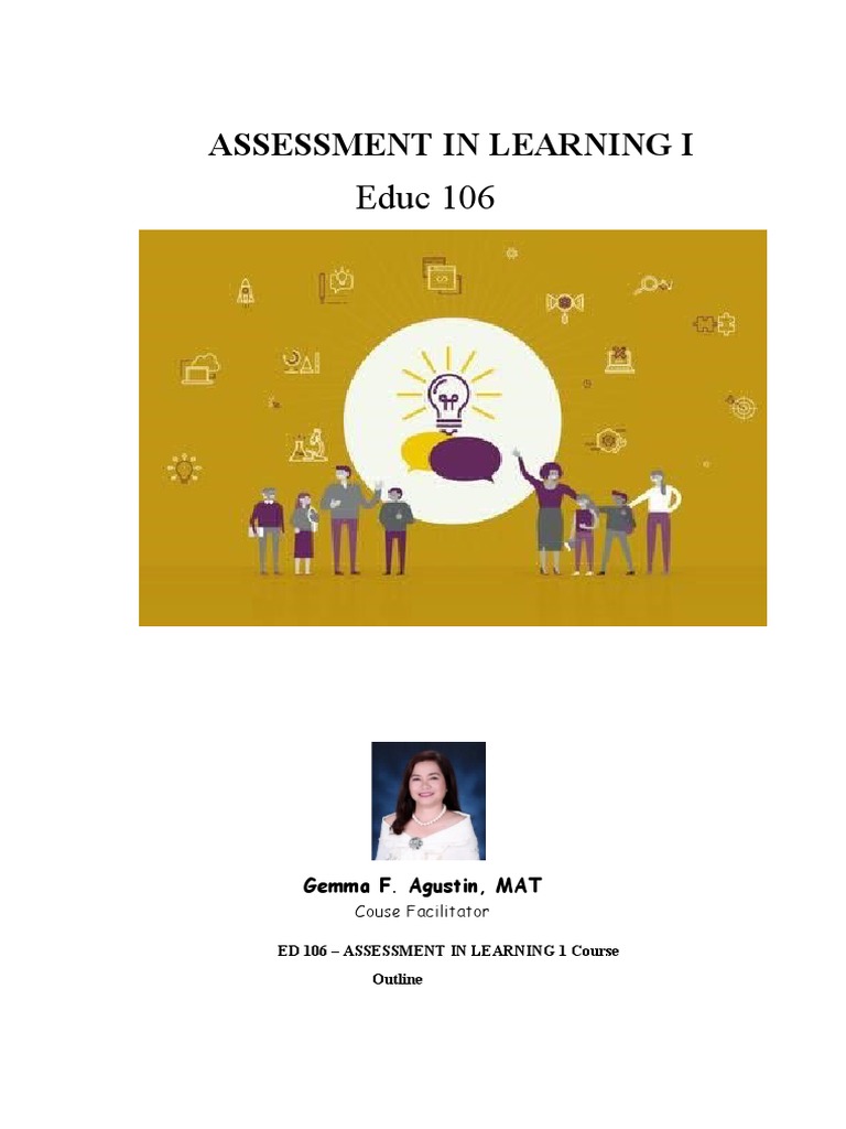 ASSESSMENT IN LEARNING I For ONLINE PDF Educational Assessment
