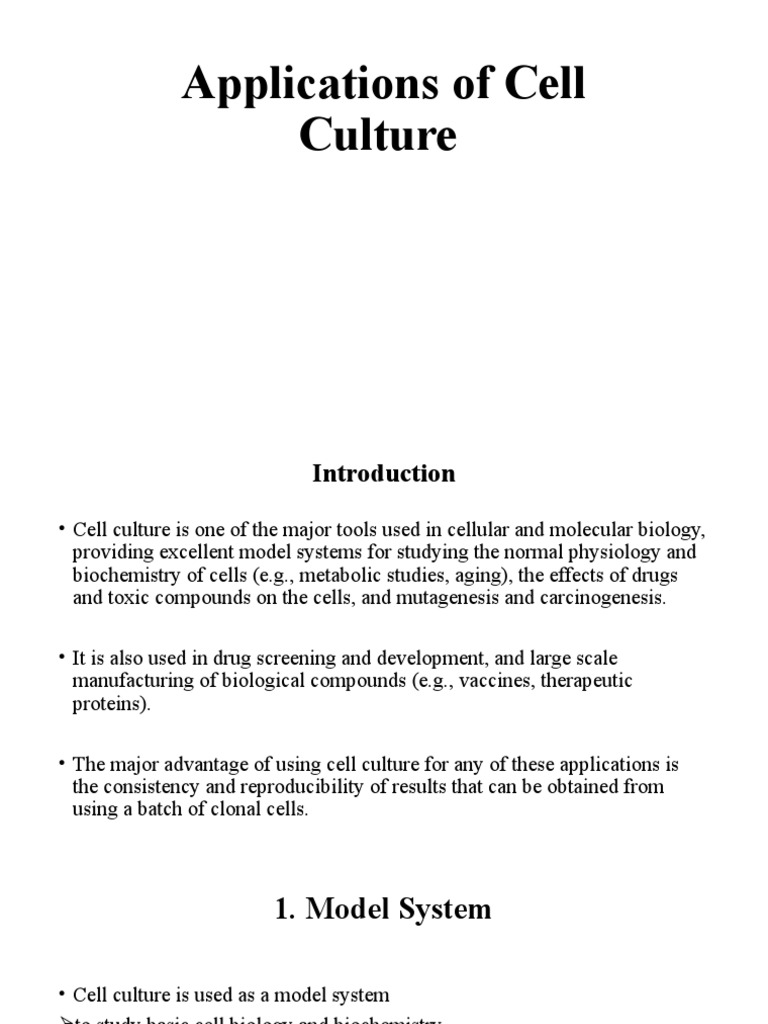 Applications of Cell Culture PDF Cell Culture Gene