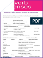 Present Simple, Present Continuous, Past Simple and Past Continuous