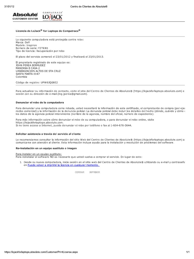 Licencia de LoJack PDF