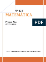 MATEMÁTICA - 1er. AÑO - TAREA FINAL INTEGRADORA