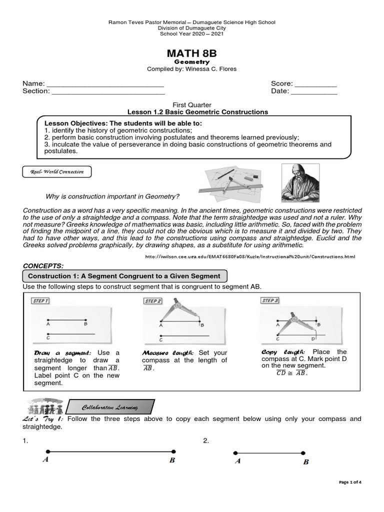 Basic Geometric Constructions Guide | PDF | Geometry | Mathematics