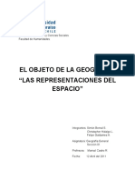 El Objeto de La Geografía: "Las Representaciones Del Espacio"