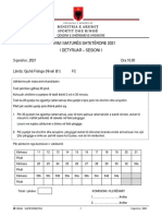 Provim I Maturës Shtetërore 2021 I Detyruar - Sesioni I