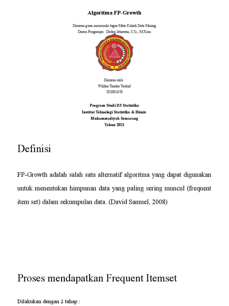 Algoritma FP-Growth untuk Data Mining | PDF