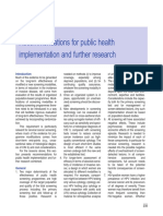 Recommendations For Public Health Implementation and Further Research