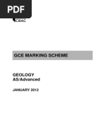 Gce Marking Scheme: Geology AS/Advanced