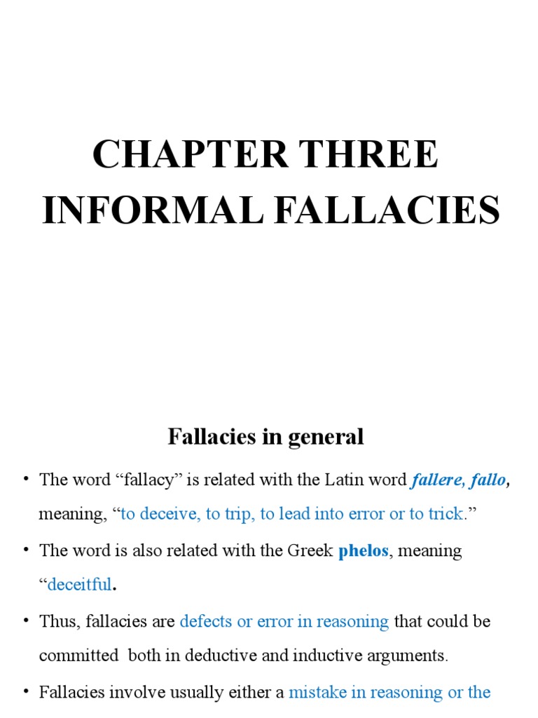 Logic Chapter 3 | PDF | Fallacy | Argument
