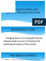 The Mosquito Repellent Made of Oregano Solution