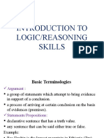 Introduction To Logic/Reasoning Skills