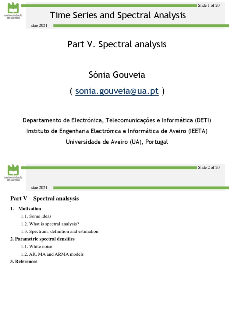 Spectral Analysis in Time Series | PDF | Spectral Density | Time Series
