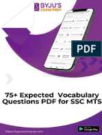 75 Most Expected Vocabulary For SSC Mts Download PDF 68