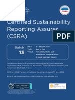 Certified Sustainability Reporting Assurer (CSRA) : Batch