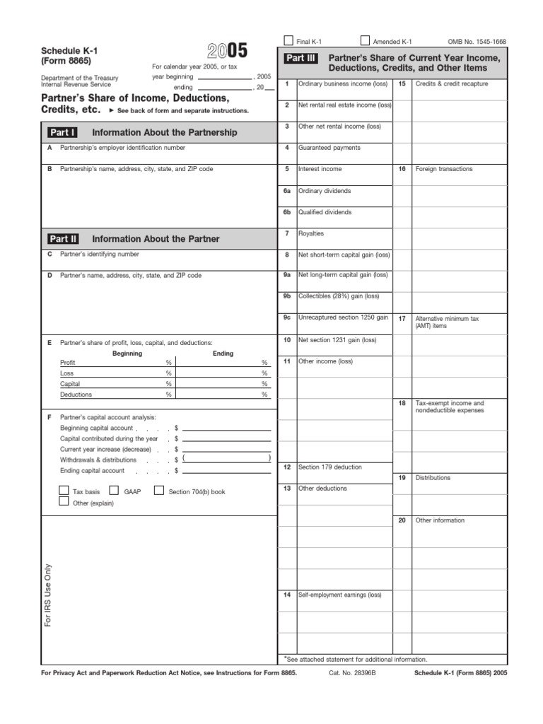 US Internal Revenue Service: f8865sk1 - 2005 | PDF | Tax Deduction ...